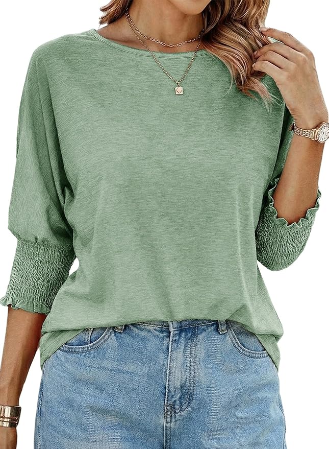Dokotoo 3/4 Sleeve Crewneck Business Tee